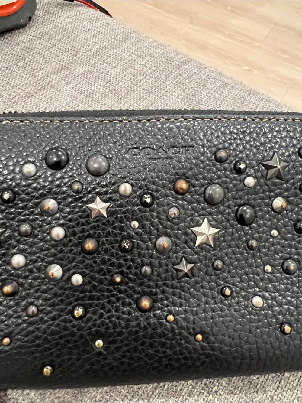Coach Black Star & Stud Zip Wallet - Picture 12 of 14